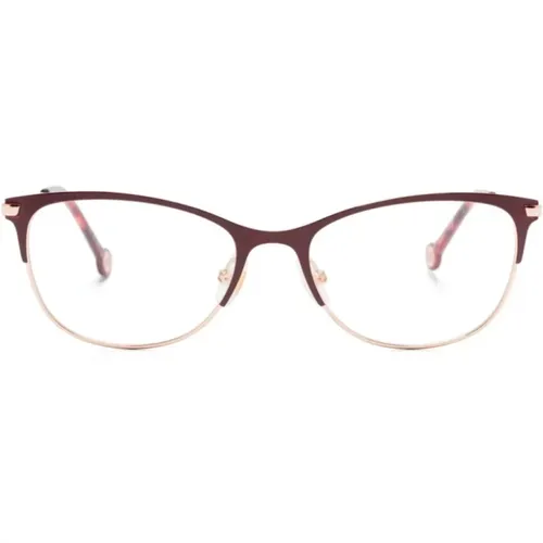 Goldene Optische Brille mit Originalzubehör , Damen, Größe: 53 MM - Carolina Herrera - Modalova
