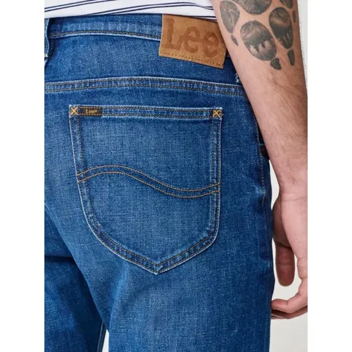 Slim Fit Button Closure Belt Loops Side Pockets , male, Sizes: W33 L32, W32 L32, W29 L32, W36 L32 - Lee - Modalova