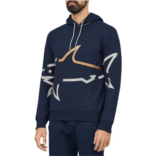 Navy Sweatshirt Regular Fit Baumwollmischung , Herren, Größe: S - PAUL & SHARK - Modalova