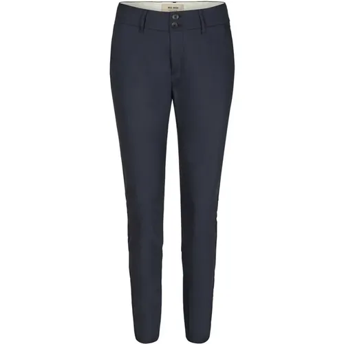 Chinos, female, , Size: 2XS Navy Night Pants with Ribbed Hems - MOS MOSH - Modalova