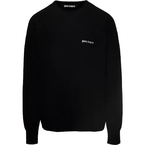 Schwarzer Logo Pullover , Herren, Größe: L - Palm Angels - Modalova