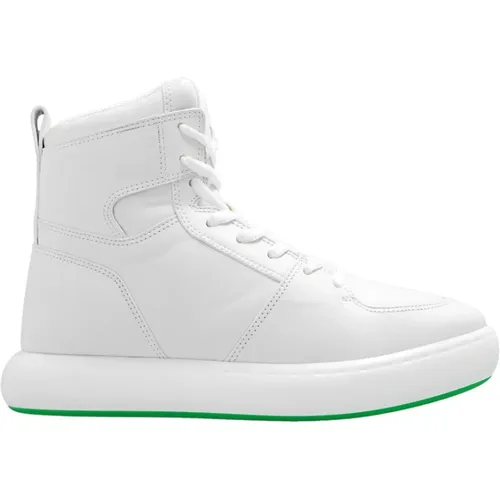 Weiße Leder High-Top Sneakers mit Logo - Bottega Veneta - Modalova