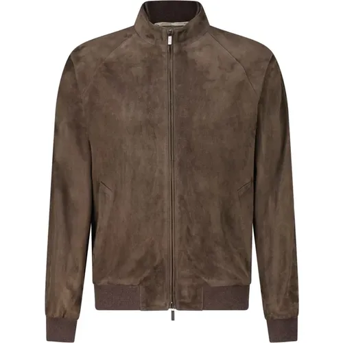 Velour Leather Jacket , male, Sizes: 2XL, XL, L - Maurizio Baldassari - Modalova