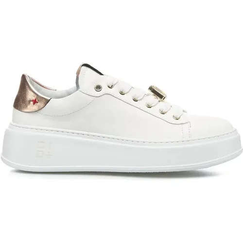 Sneakers, female, , Size: 7 US leather sneakers with rose gold details - Gio+ - Modalova