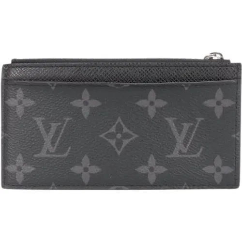 Pre-owned Wallets, male, , Size: ONE SIZE Pre-owned Coin Card Holder Monogram Eclipse Taiga - Louis Vuitton Vintage - Modalova