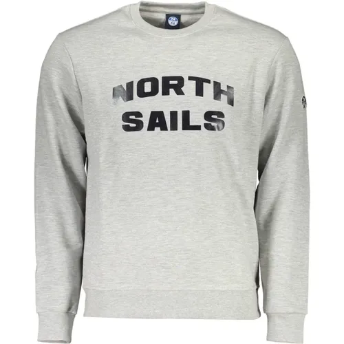 Grey Long Sleeve Crewneck Sweatshirt , male, Sizes: 2XL, S, L, XL, M - North Sails - Modalova