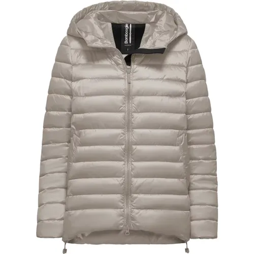 Shiny Nylon Hooded Padded Jacket , female, Sizes: 2XL, S - BomBoogie - Modalova