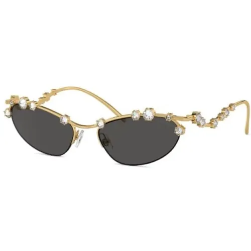 Gold Sunglasses with Original Case , female, Sizes: 56 MM - Swarovski - Modalova