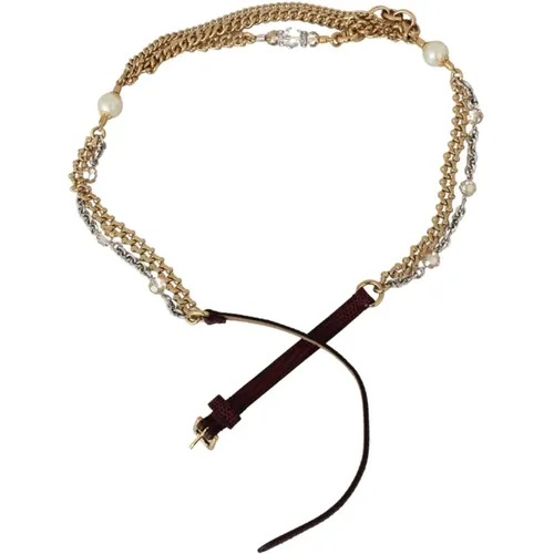 Kristall Studs Taillengürtel mit Perle - Dolce & Gabbana - Modalova
