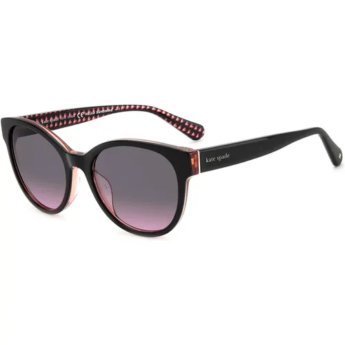 Nathalie/G/S Sonnenbrille in Schwarz/Grau Fuchsia , Damen, Größe: 55 MM - Kate Spade - Modalova