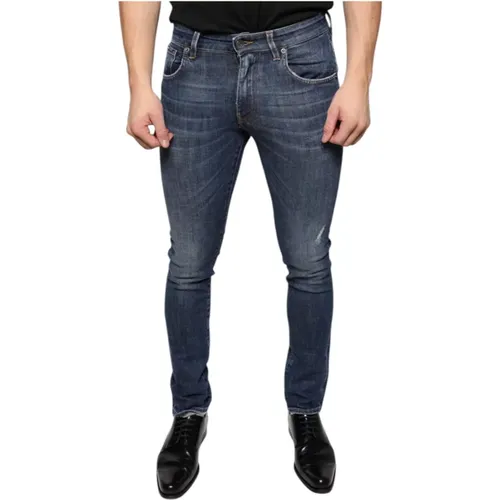 Skinny Jeans, male, , Size: XS Logo Skinny Denim Jeans Dark - Dolce & Gabbana - Modalova