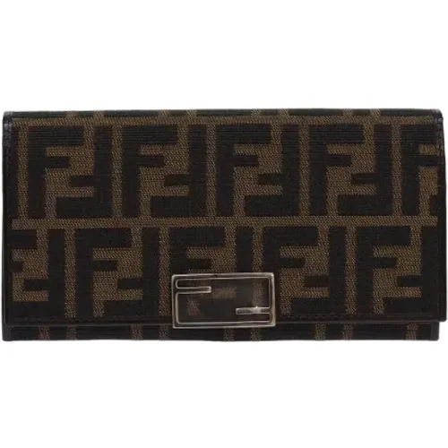 Pre-owned Wallets, female, , Size: ONE SIZE Pre-owned Canvas wallets - Fendi Vintage - Modalova