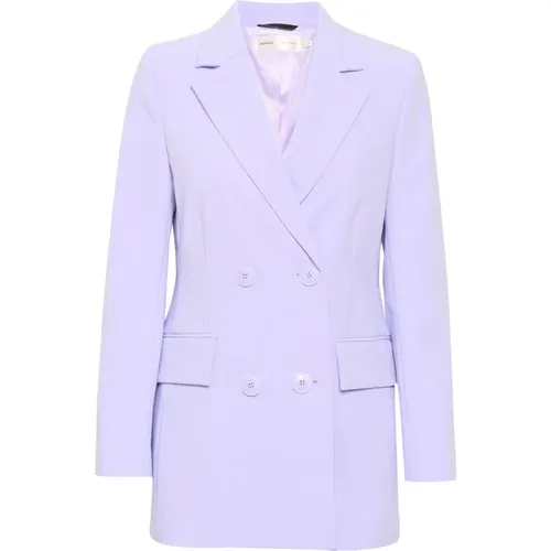 Blazers, female, , Size: M Lavender Blazer with Classic Collar and Flap Pockets - InWear - Modalova