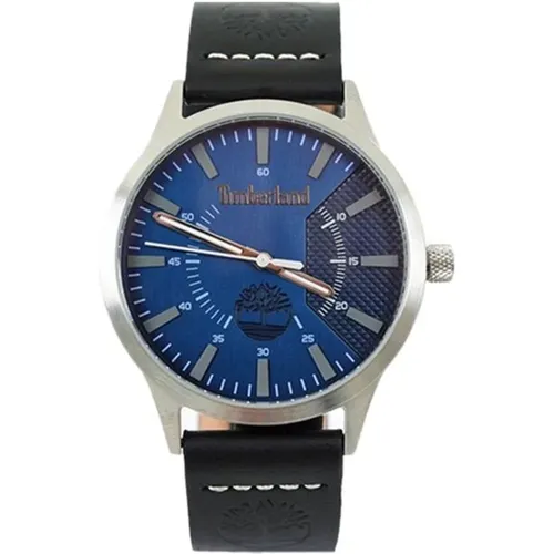 Schwarze Lederuhr Quarz Analog Edelstahl - Timberland - Modalova