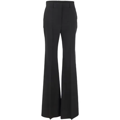 Wide Trousers, female, , Size: 2XS Wool High-Waisted Trousers - SPORTMAX - Modalova
