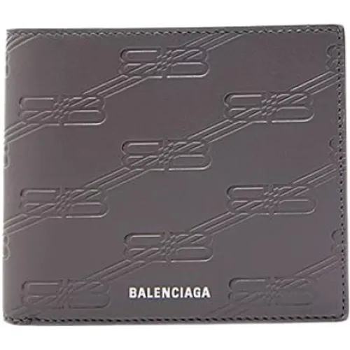 Wallets & Cardholders, male, , Size: ONE SIZE Embossed Leather Wallet - Balenciaga - Modalova