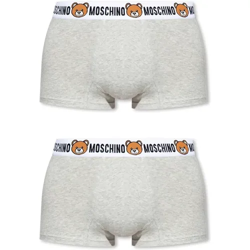 Bottoms, male, , Size: XS Branded boxers 2-pack - Moschino - Modalova