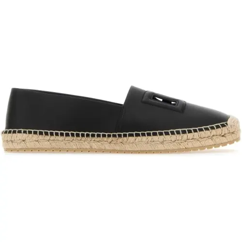 Espadrilles, male, , Size: 6 US Stylish Leather Espadrilles - Dolce & Gabbana - Modalova