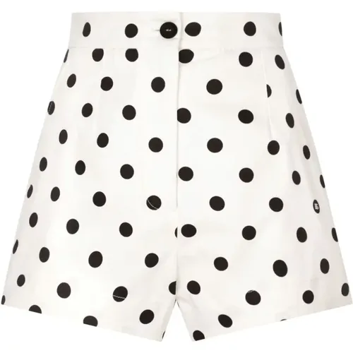 High Waist Polka Dot Baumwollshorts , Damen, Größe: S - Dolce & Gabbana - Modalova