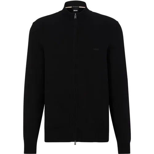 Zip-throughs, male, , Size: S Versatile Regular Fit Sweater with Zip - Hugo Boss - Modalova