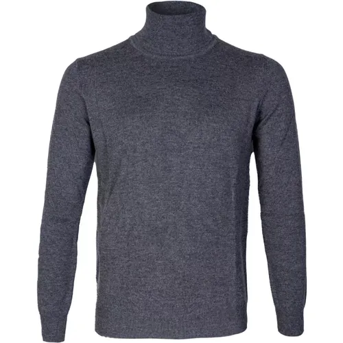 Men's Turtleneck Sweater. Lightweight Wool, Silk, Cashmere. Made in Italy , male, Sizes: L, S - Kangra - Modalova