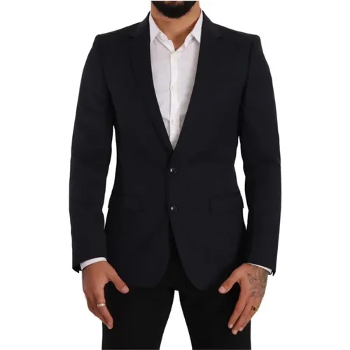 Dark Single Breasted Coat Martini Blazer , male, Sizes: S - Dolce & Gabbana - Modalova