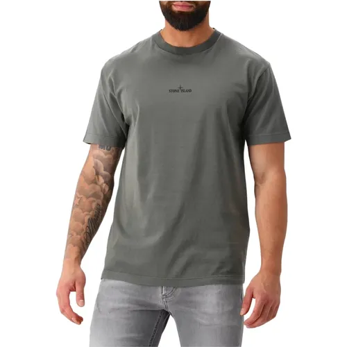 Grünes Rückenprint Tee , Herren, Größe: 2XL - Stone Island - Modalova