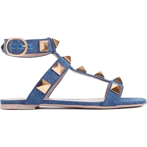 Denim Cotton Sandals , female, Sizes: 4 UK - Valentino Garavani - Modalova