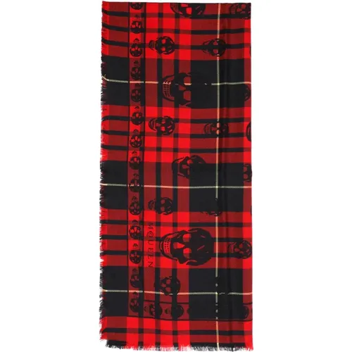 Winter Scarves, male, , Size: ONE SIZE Red Scarf Aw24 - alexander mcqueen - Modalova