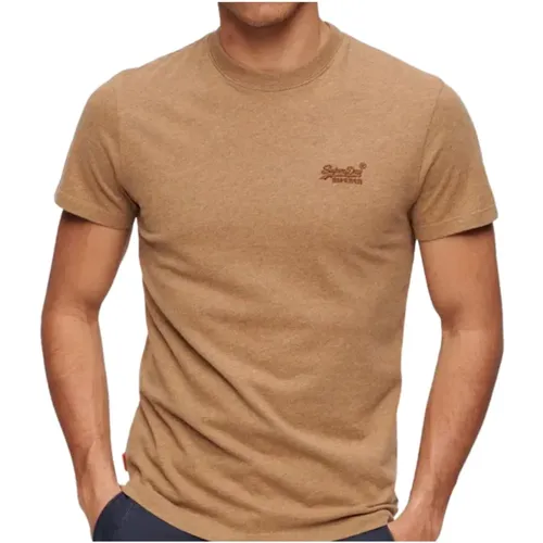 T-Shirts, male, , Size: L Embroidered Logo Essential T-shirt - Superdry - Modalova
