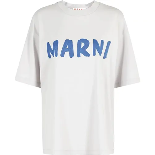 Lässiges Baumwoll T-Shirt , Damen, Größe: 2XS - Marni - Modalova