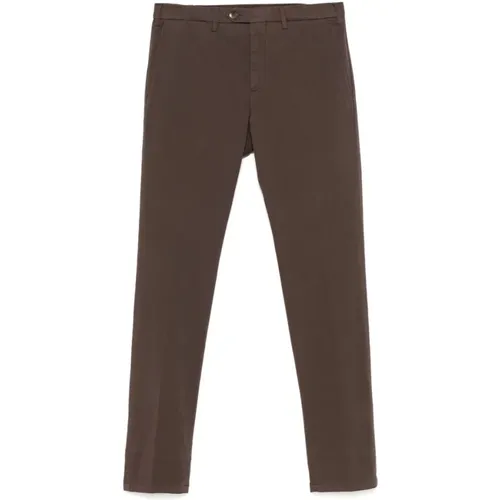 Chinos, male, , Size: 3XL Sepia Cotton Twill Trousers - Canali - Modalova