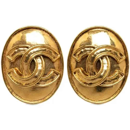 Pre-owned Jewellery, female, , Size: ONE SIZE Pre-owned Gold earrings - Chanel Vintage - Modalova