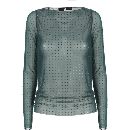 Sweater with Strass Detail , female, Sizes: S - pinko - Modalova