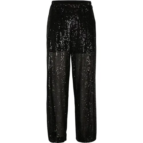 Straight Trousers, female, , Size: M Sequin Wide Leg Pants - Gestuz - Modalova