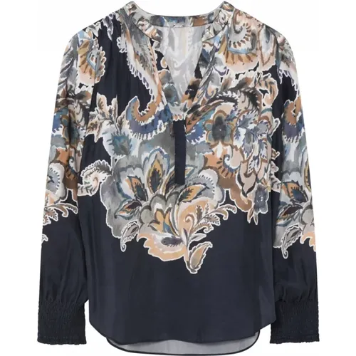 Bluse mit Vintage-Print und Smock-Manschetten - Gustav - Modalova