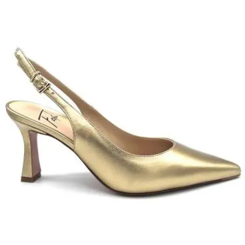 Pumps, female, , Size: 9 US Gold Laminate Slingback Heels - Roberto Festa - Modalova