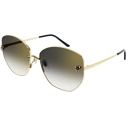 Stilvolle Sonnenbrille mit Metallrahmen - Cartier - Modalova
