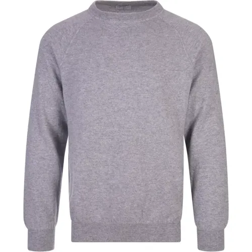 Sweatshirts, male, , Size: XL Cashmere Grey Sweatshirt Raglan Sleeves - Fedeli - Modalova