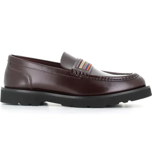 Loafers, male, , Size: 9 US Bordeaux Leather Moccasin Sandals - PS By Paul Smith - Modalova