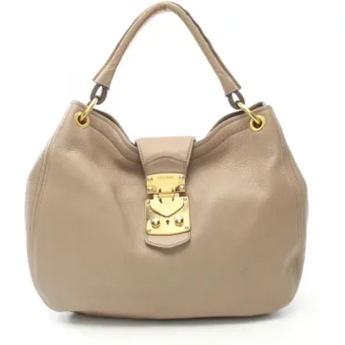 Pre-owned Leather shoulder-bags , female, Sizes: ONE SIZE - Miu Miu Pre-owned - Modalova