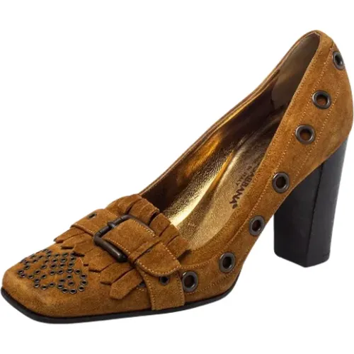 Pre-owned Pumps, female, , Size: 7 US Pre-owned Suede heels - Dolce & Gabbana Pre-owned - Modalova