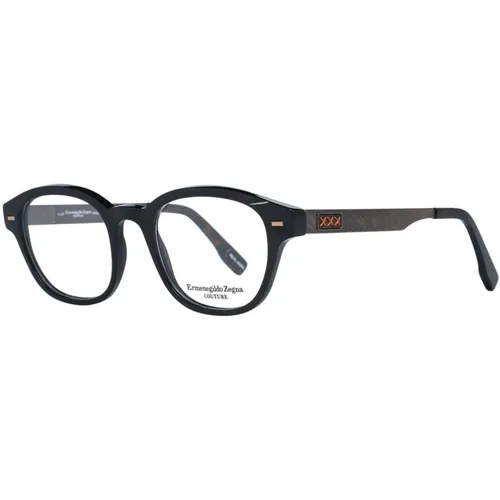 Glasses, male, , Size: ONE SIZE Stylish Horn Round Optical Frames - Ermenegildo Zegna - Modalova