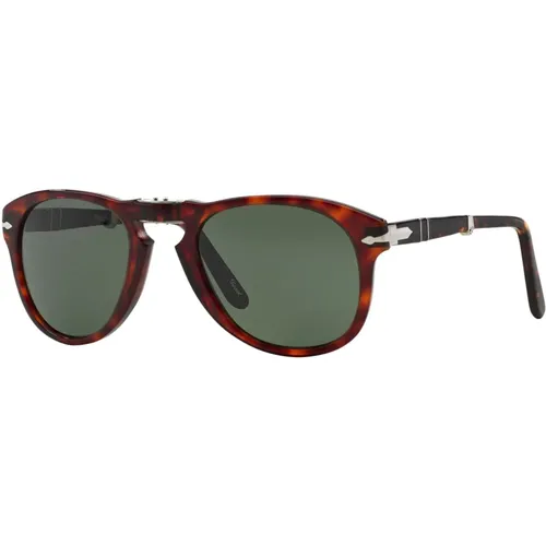 Faltbare Sonnenbrille Havana/Crystal Green , unisex, Größe: 54 MM - Persol - Modalova