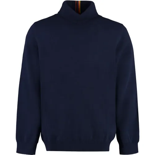 Gerippter Cashmere Rollkragenpullover , Herren, Größe: L - PS By Paul Smith - Modalova