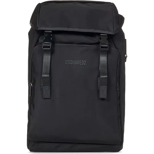 Urbaner Schwarzer Nylon-Rucksack Bucket Bag , Herren, Größe: ONE Size - Dsquared2 - Modalova