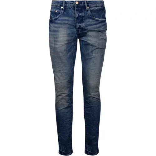 Slim-Fit Mid Indigo Jeans , Herren, Größe: W31 - Purple Brand - Modalova