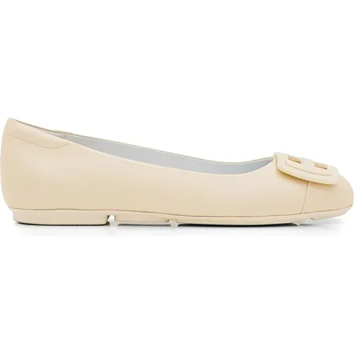 Flat Shoes with H Accessory , female, Sizes: 6 UK, 3 UK, 4 UK, 5 1/2 UK, 7 UK - Hogan - Modalova