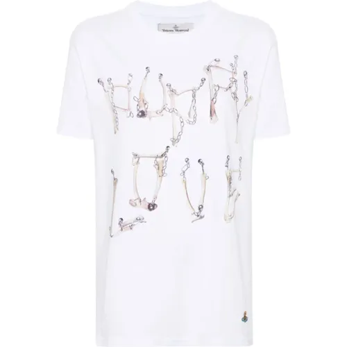Kettenmuster Klassisches T-Shirt , Damen, Größe: S - Vivienne Westwood - Modalova