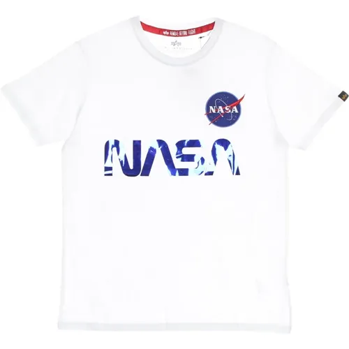 T-Shirts, male, , Size: L Nasa Reflective T-Shirt for Men - alpha industries - Modalova